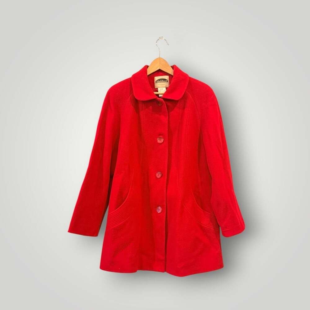 Vintage MarkReed Wool Blend Coat Size 14 Red